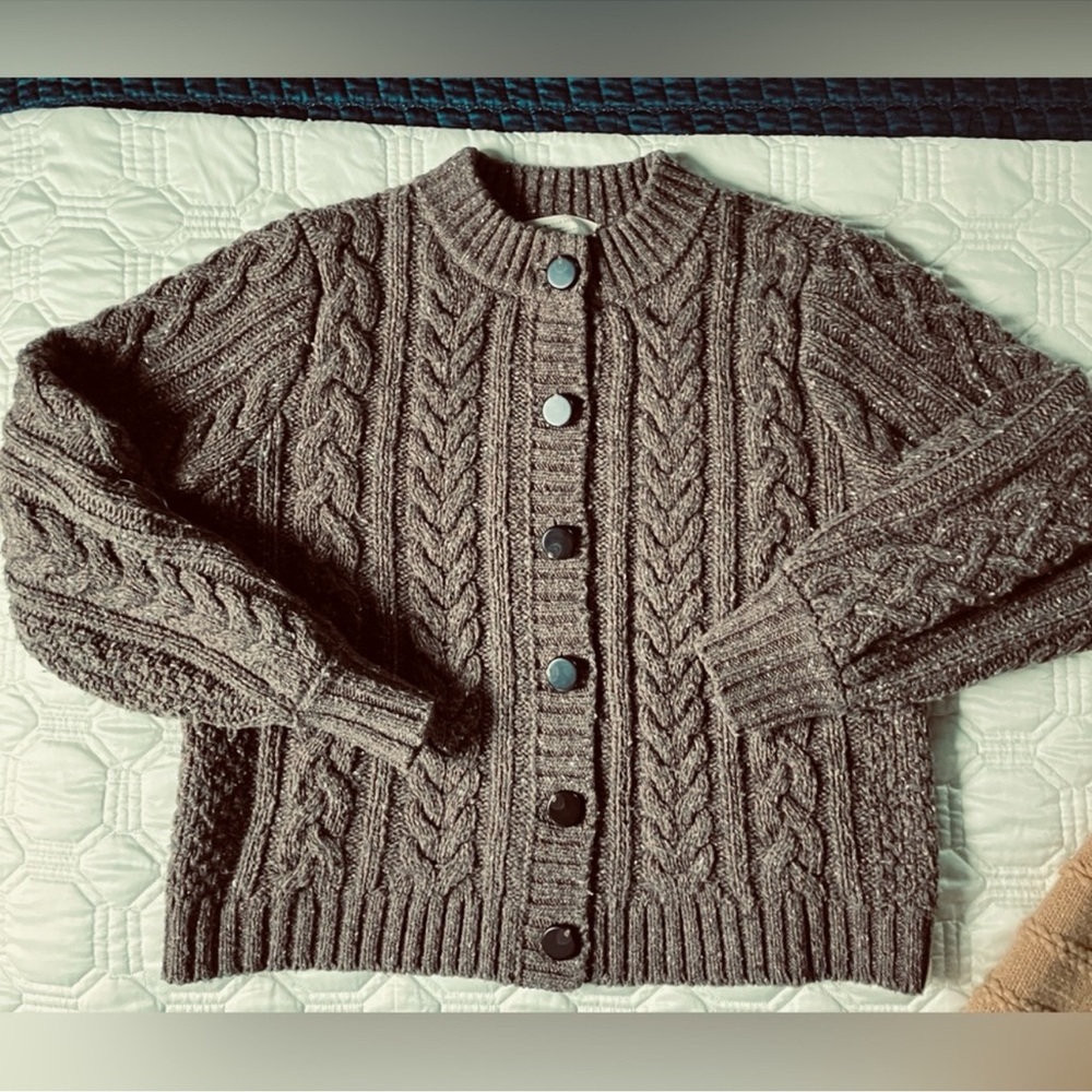 ☕️🍂Sezane ANDINA Chunky Knit Brown Speckled Sweater